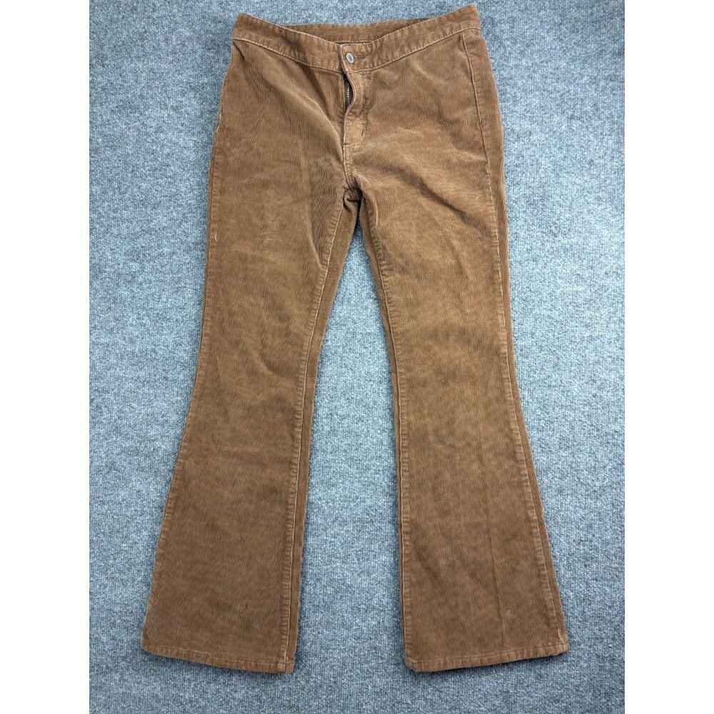 J. Galt Shanghai Corduroy Pants Women's M Brown Flared Pockets 100% Cotton